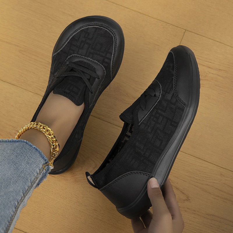 Damen leichte atmungsaktive Slip-On Sneaker mit Netzeinsatz Echoarchiv