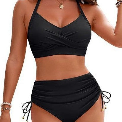 Damen Hochtailliertes Bikini-Set mit Wickeloberteil Echo Archiv