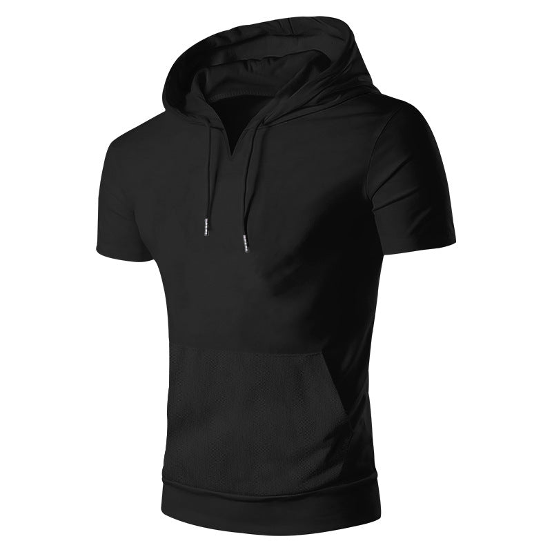 Herren Kurzarm Hoodie mit praktischer Kängurutasche und atmungsaktivem Stoff Echoarchiv