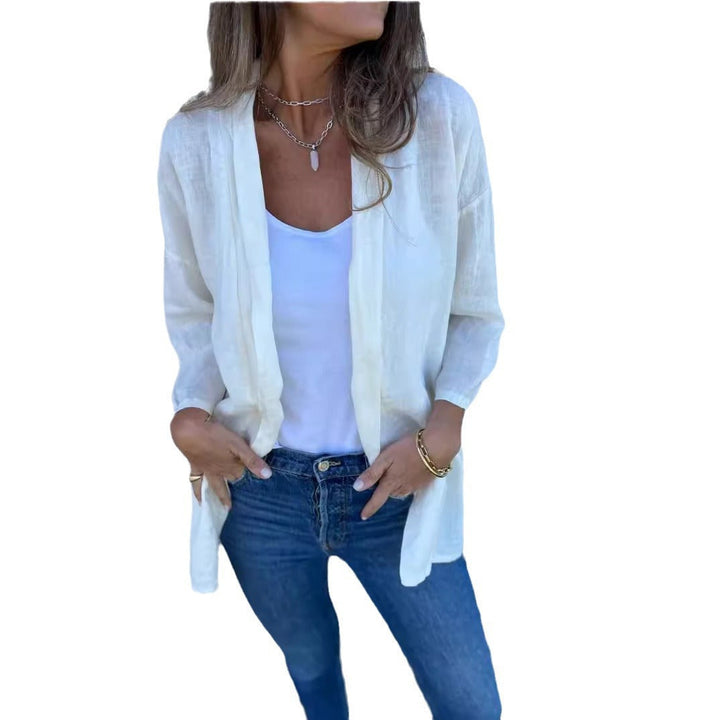 Damen lässige Sommerjacke aus leichtem Leinen Echoarchiv