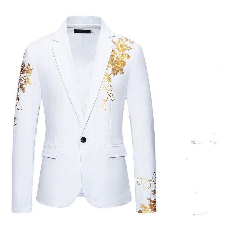 Herren nan eleganter taillierter Smoking-Blazer mit floraler Verzierung Echo Archiv