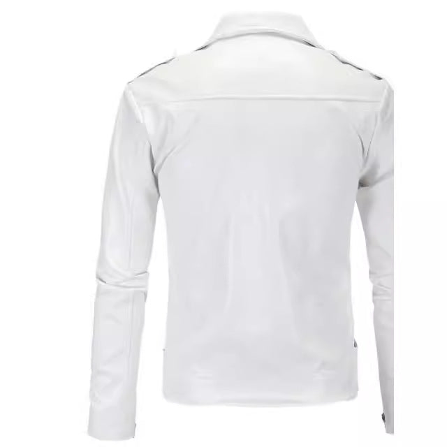 Herren Bikerlederjacke mit asymmetrischem Reißverschluss und praktischen Taschen Echoarchiv