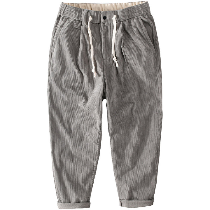 Herren Kordhose im Relaxed‑Tapered mit Kordelzugbund und Umschlag Echoarchiv