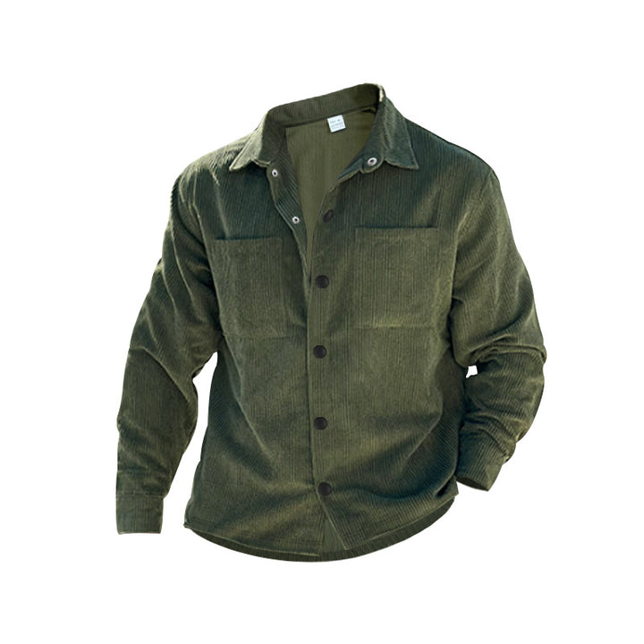 Herren lässige Strukturjacke mit praktischen Taschen und Knopfdetails Echoarchiv