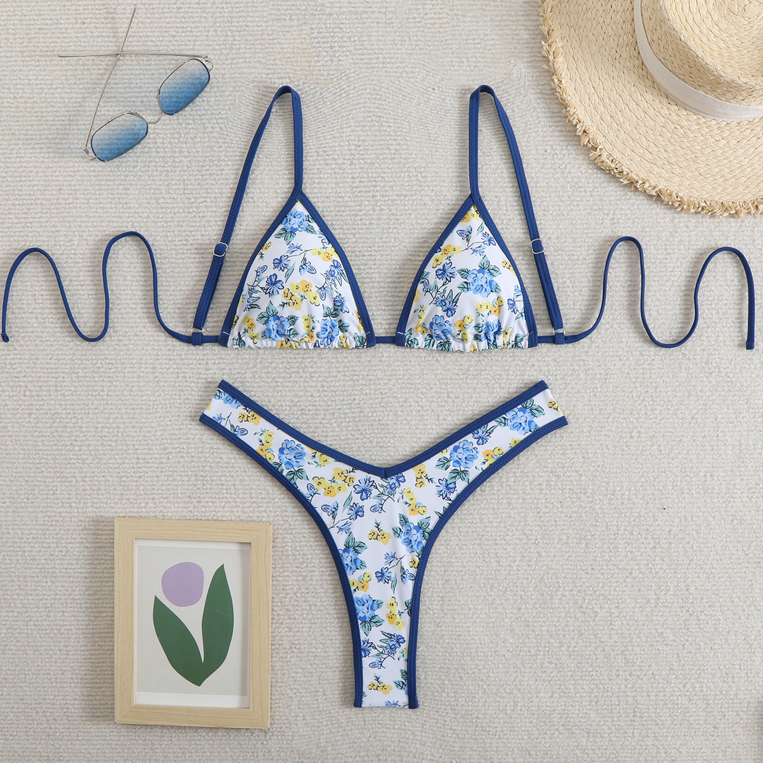 Damen Triangel-Bikini mit floralem Design und verstellbaren Trägern Echo Archiv