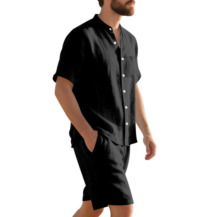 Herren lässiges Kurzarmhemd und Shorts Set mit hochwertigen atmungsaktiven Materialien Echoarchiv