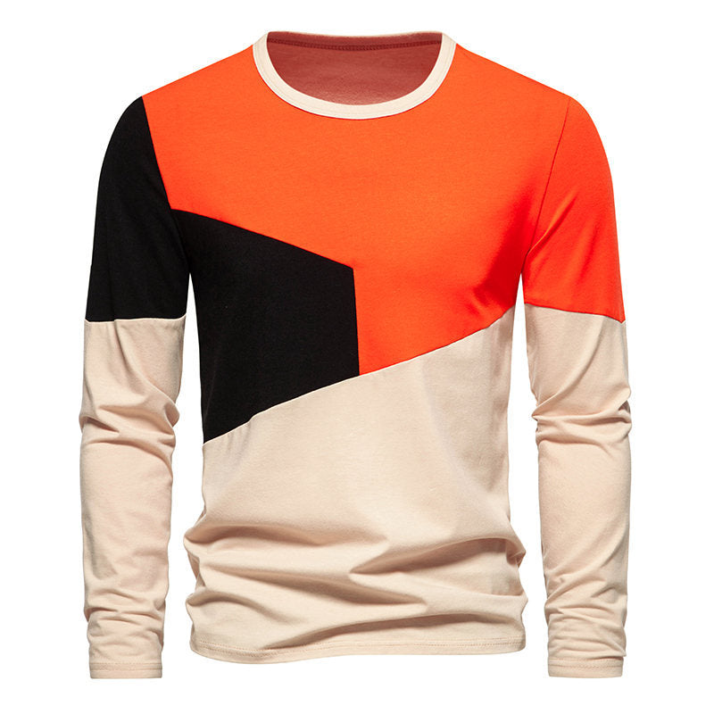Herren Langarmshirt mit modischem Farbblockdesign und hochwertiger Baumwolle Echoarchiv