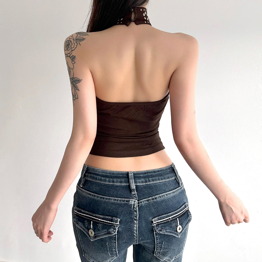 Damen Elegantes Haltertop mit funkelnden Akzenten Echo Archiv