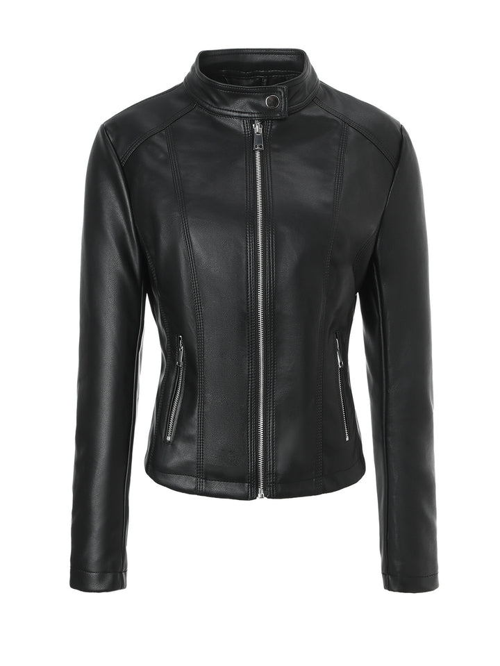 Damen Strukturierte Kunstlederjacke Echo Archiv