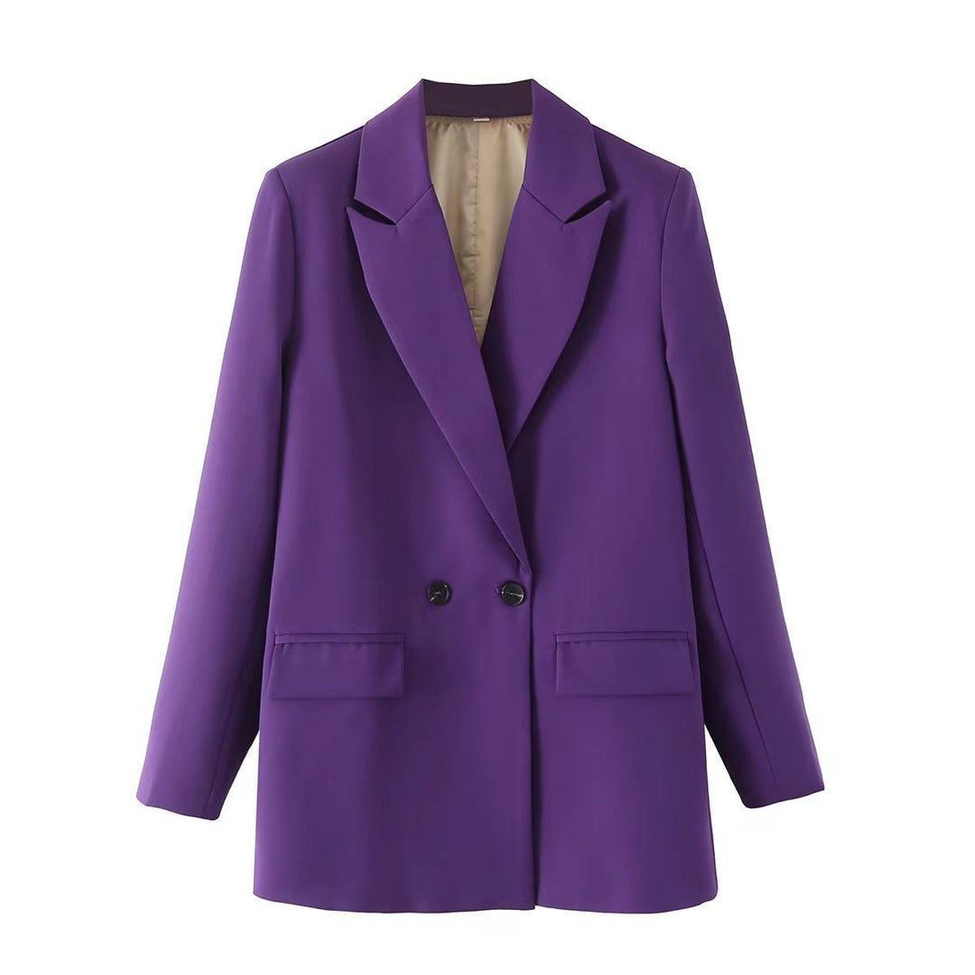 Damen Oversize Doppelreihiger Blazer mit fallendem Revers und weicher Innenfütterung – Valéne