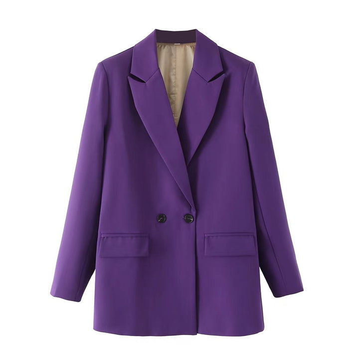 Damen Oversize Doppelreihiger Blazer mit fallendem Revers und weicher Innenfütterung – Valéne