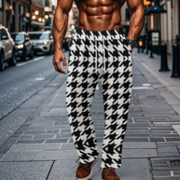 Herren elastische Jogginghose mit schickem Wasser-Motiv und praktischen Eingrifftaschen Echoarchiv