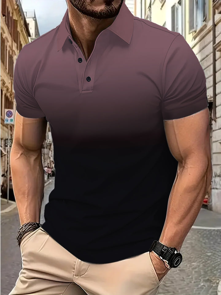 Herren Poloshirt mit modernem Farbverlauf Echoarchiv