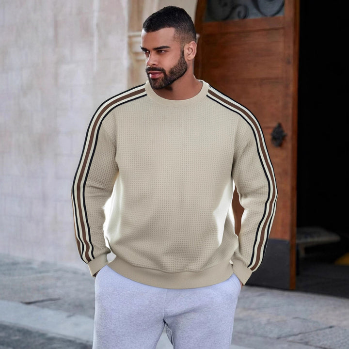 Herren Sportlicher Sweatshirt mit strukturierter Oberfläche und modernen Streifen Echoarchiv