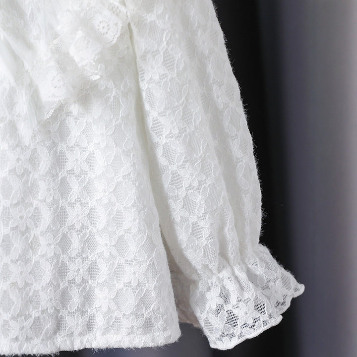 Damen Rüschenbluse mit Spitzenakzenten Echo Archiv