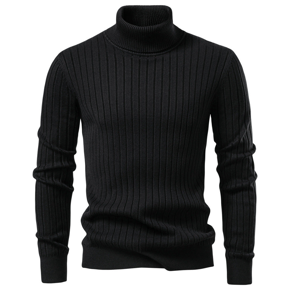 Herren Rollkragenpullover mit feinem Rippstrukturdesign Echoarchiv