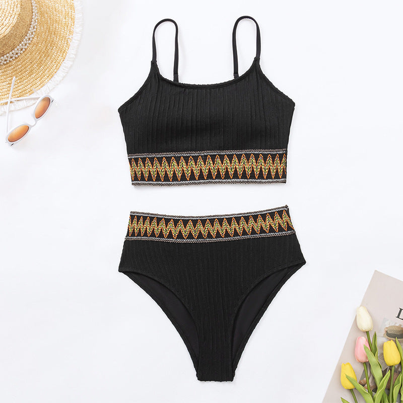 Damen Hochtailliertes Bikini-Set mit sportlichem Design Echo Archiv