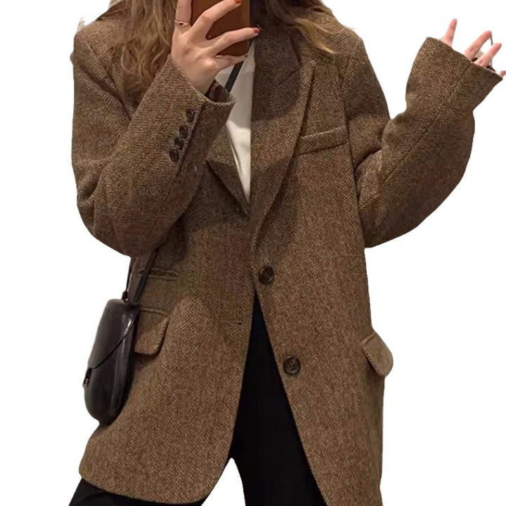 Damen Modischer Tweedblazer Echoarchiv