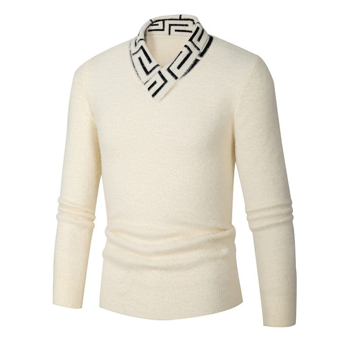 Herren modischer Pullover mit schickem Stehkragen und strukturiertem Design Echoarchiv