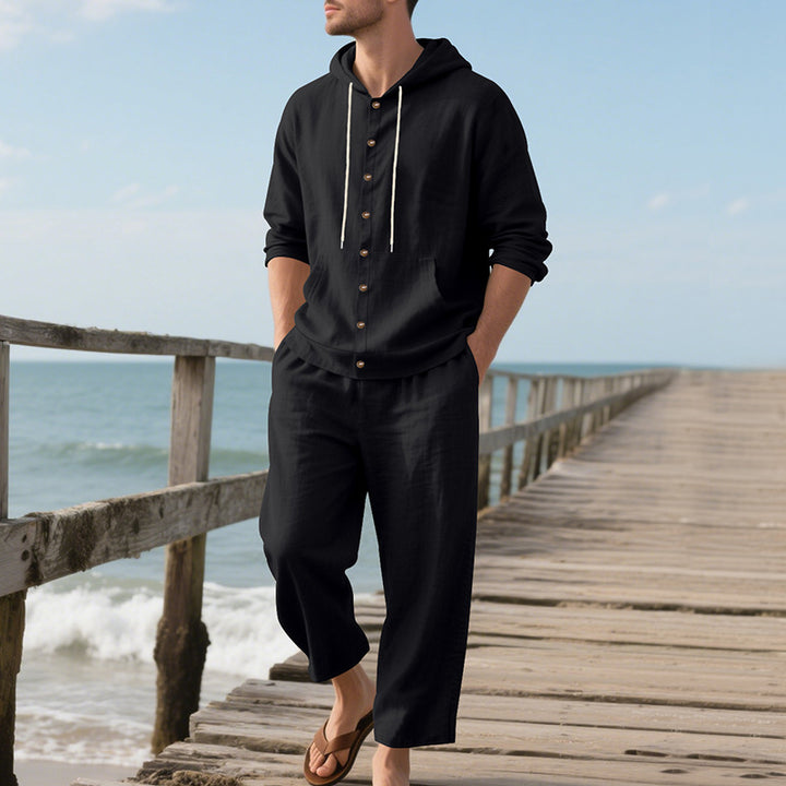 Herren lässiges Kapuzenshirt und weite Hose Set Echoarchiv