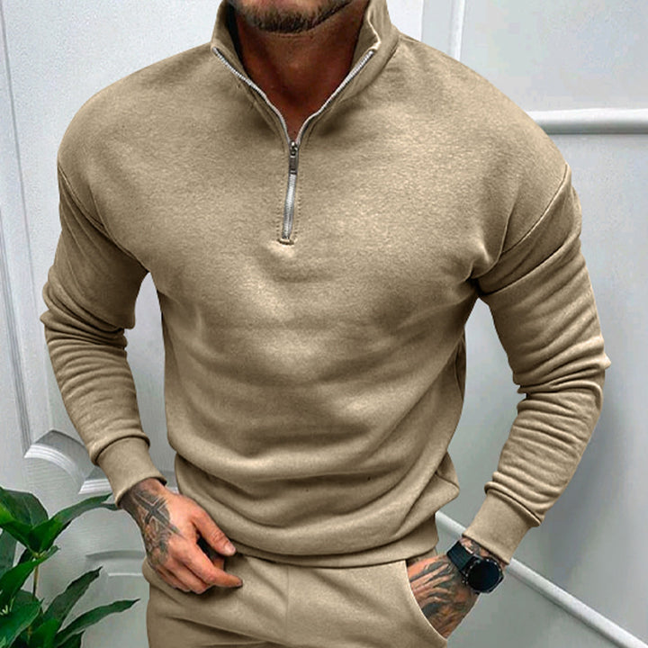Herren eleganter Pullover mit Kragen und praktischem Reißverschluss Echoarchiv