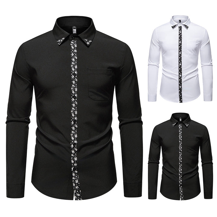 Herren Figurbetontes Business-Hemd mit kontrastreichen Blenden und Brusttasche Echo Archiv