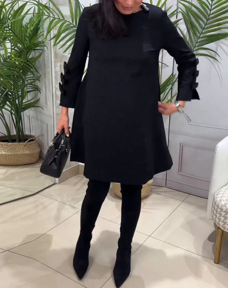 Damen nan A-Linien-Tunika-Kleid mit gestuften Zierlaschenärmeln Echo Archiv