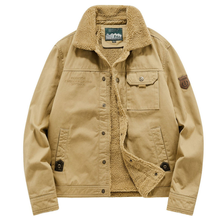Herren Canvas‑Fieldjacke mit Teddyfutter, Brusttaschen und robuster Knopfleiste Echo Archiv