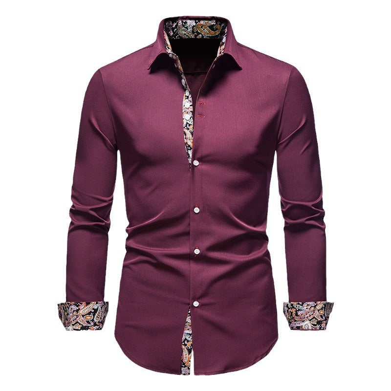 Herren Langarmhemd mit modernem Paisley-Muster und exklusiven Details Echoarchiv