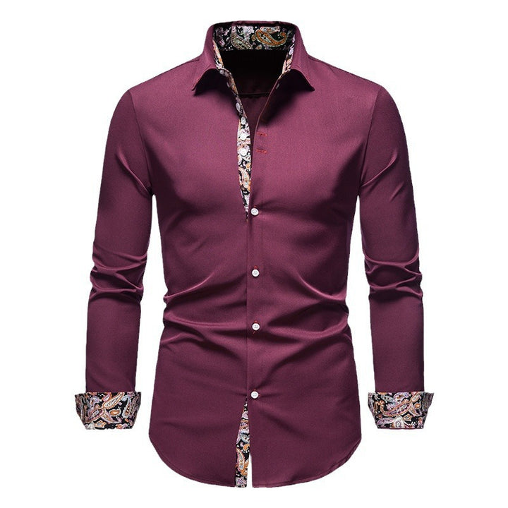 Herren Langarmhemd mit modernem Paisley-Muster und exklusiven Details Echoarchiv