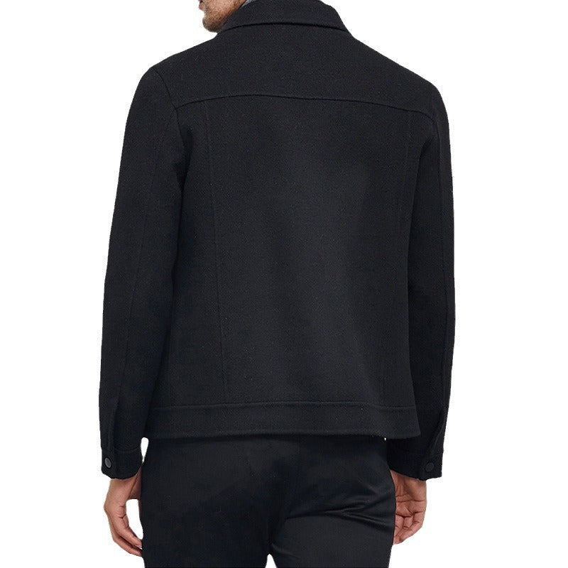 Herren Kastenförmige Wollmix-Blousonjacke mit verdeckter Druckknopfblende und Eingrifftaschen Echoarchiv