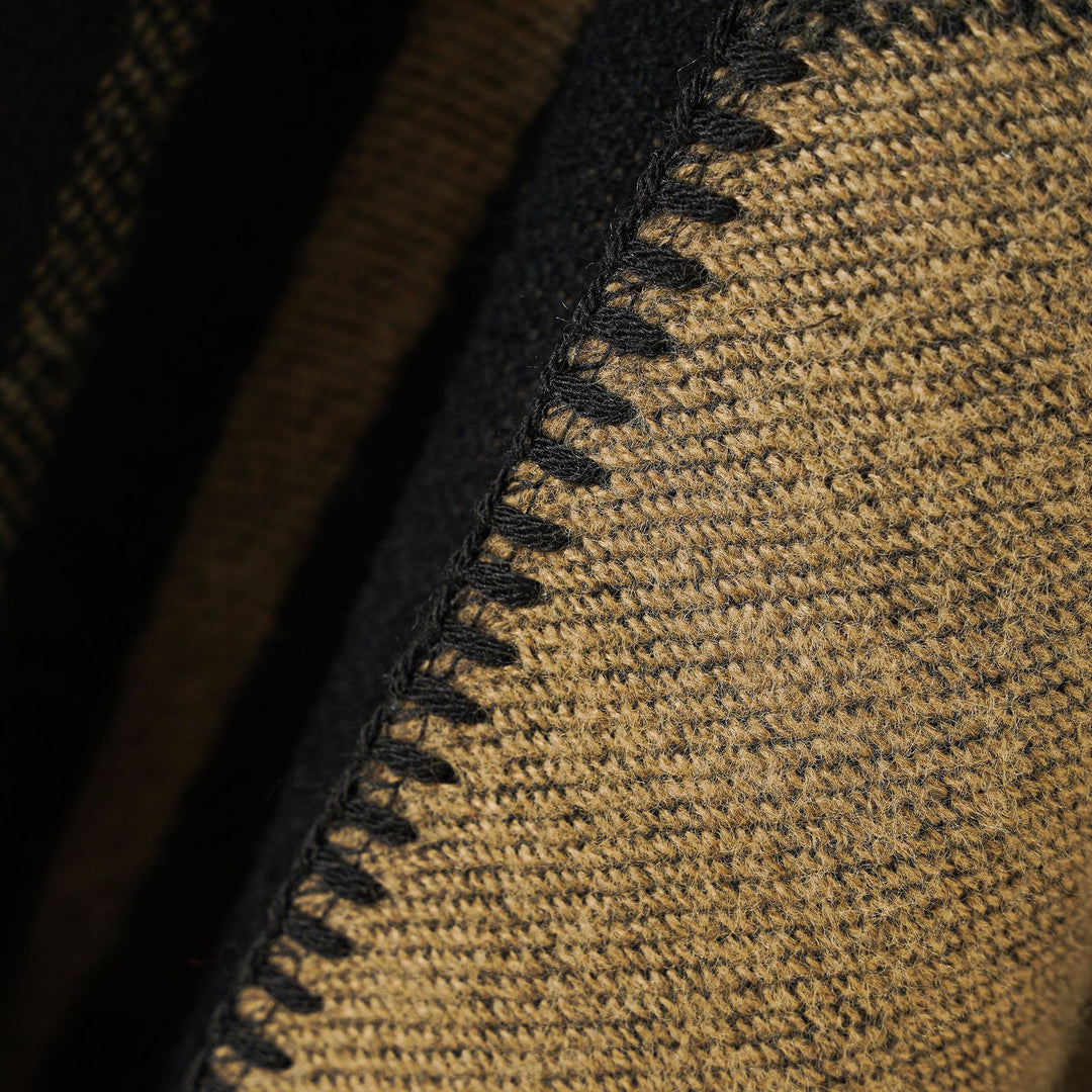 Damen Oversize-Ruana-Poncho mit Jacquardmix, Leoparden- und Karomuster Echo Archiv