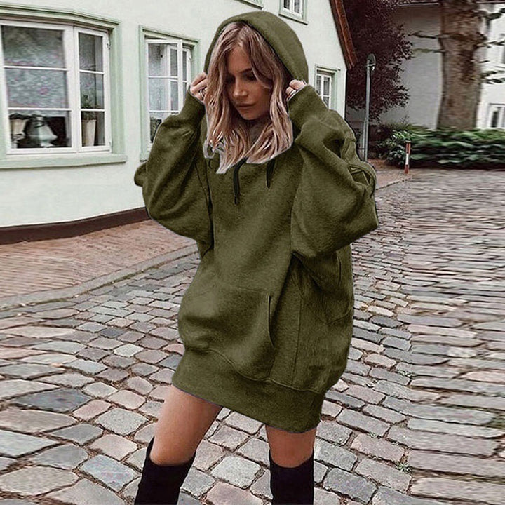 Damen Oversize Kapuzenkleid mit Kängurutasche Echoarchiv