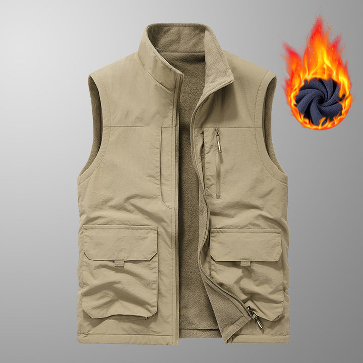 Herren Thermo-Outdoorweste mit Fleece‑Innenfutter, Stehkragen und Multifunktionstaschen Echo Archiv