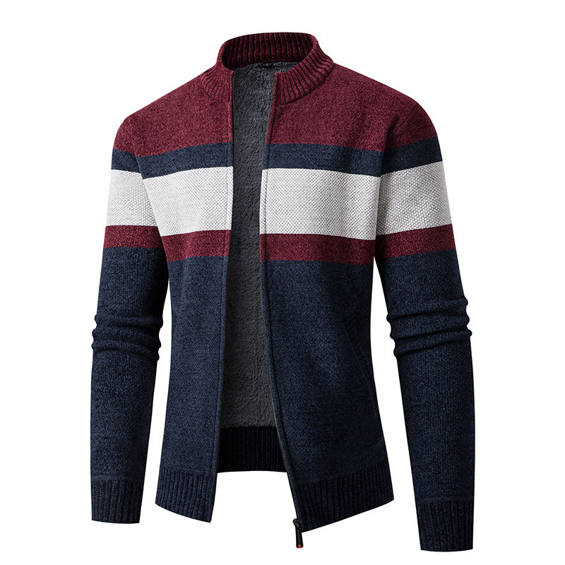 Herren modische Strickjacke mit hohem Kragen und strukturiertem Design Echoarchiv