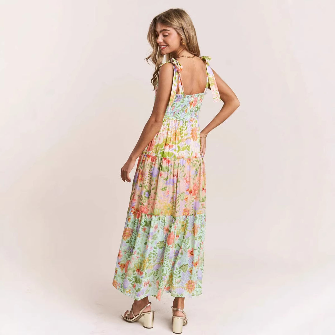 Damen Kleid mit verspieltem Floral-Design und Rüschenärmeln Echo Archiv