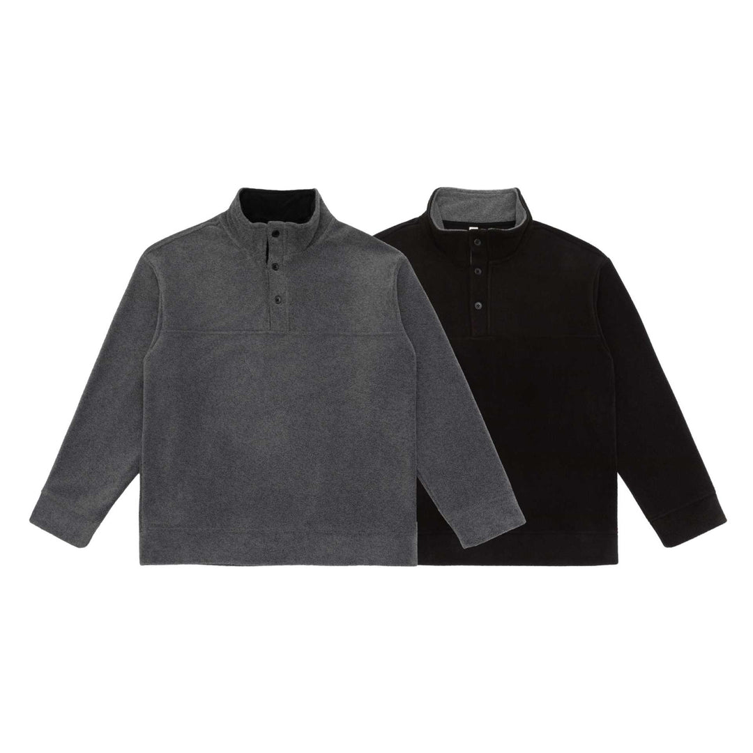 Unisex Fleece-Halbzip-Pullover mit Troyerkragen und Kängurutasche Echoarchiv