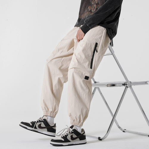Herren Baggy-Tech-Cargo-Hose mit Ripstop‑Nylon, Knieabnähern & elastischem Bündchen Echoarchiv