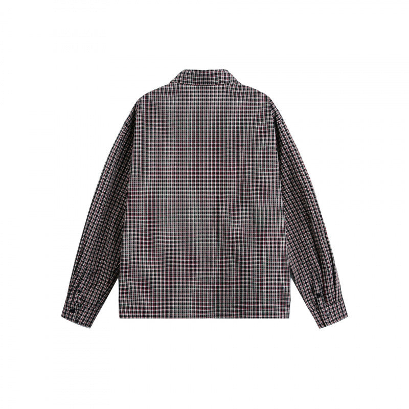 Herren Boxy-Overshirt im feinkarierten Muster mit durchgehender Knopfleiste und aufgesetzter Brusttasche Echo Archiv