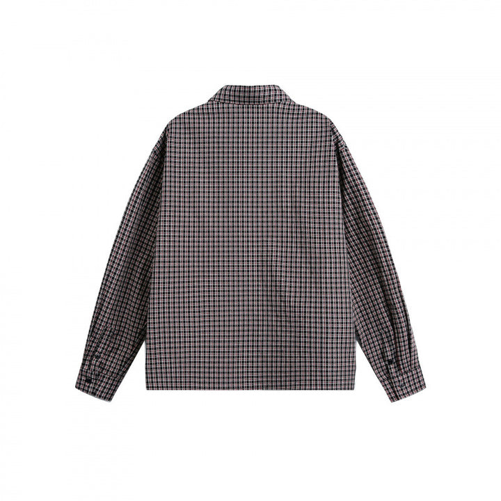 Herren Boxy-Overshirt im feinkarierten Muster mit durchgehender Knopfleiste und aufgesetzter Brusttasche Echo Archiv