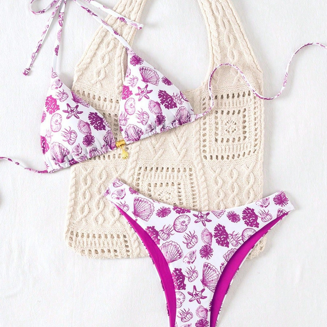 Damen Polka-Dots Triangel-Bikini mit verstellbaren Trägern Echo Archiv