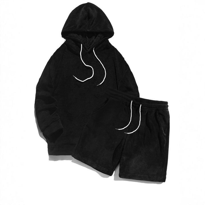Herren Kuscheliges Hoodie-Shorts-Set Echoarchiv