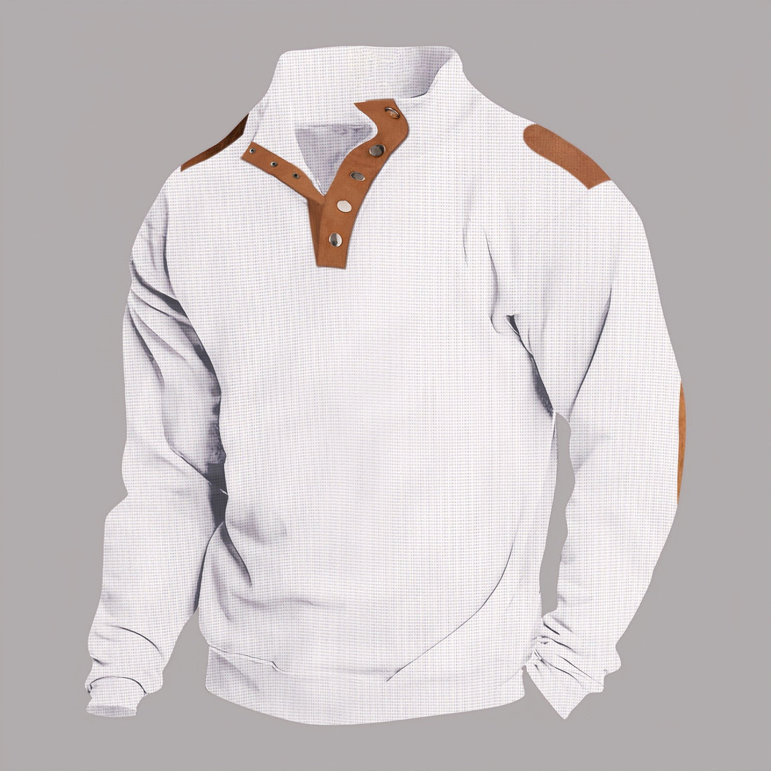 Herren Pullover mit modischem Knopfleisten-Design und strukturierten Ärmeln – Norvane