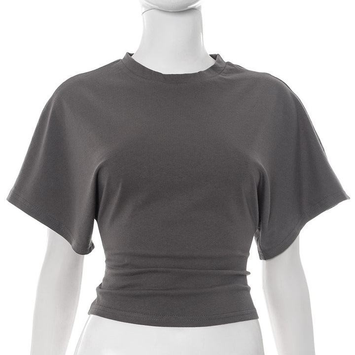 Damen modisches Kurzarm-Oberteil mit lässigem Schnitt und dekorativen Details Echo Archiv