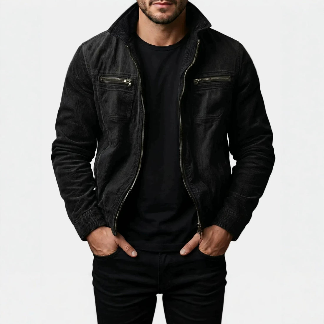 Herren Modische Übergangs-Utility-Jacke mit Reißverschluss – Taviero