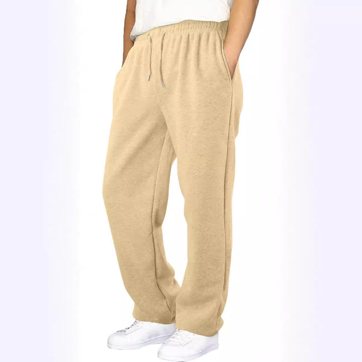 Herren Relaxed-Fit Sweatpants mit geradem Bein Fleece-Innenfutter und elastischem Kordelbund – Marzano