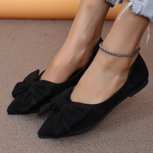 Damen nan spitze Ballerina-Slipper mit dekorativer Schleife und gepolstertem Komfortfußbett Echo Archiv