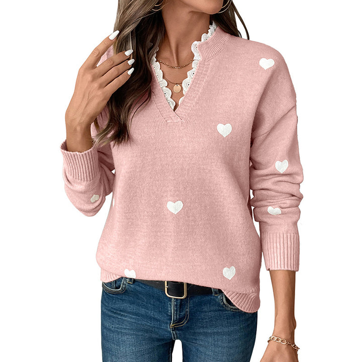 Damen Verspielter Strickpullover mit Herzmuster Echo Archiv