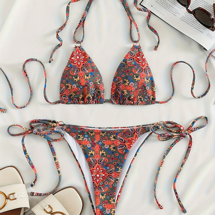 Damen Bikiniset mit verstellbaren Trägern und modernen Schnürdetails Echo Archiv