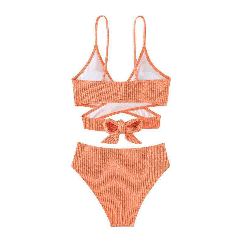 Damen Hoch tailliertes Bikini-Set mit geschmackvollem Wickel-Oberteil Echo Archiv
